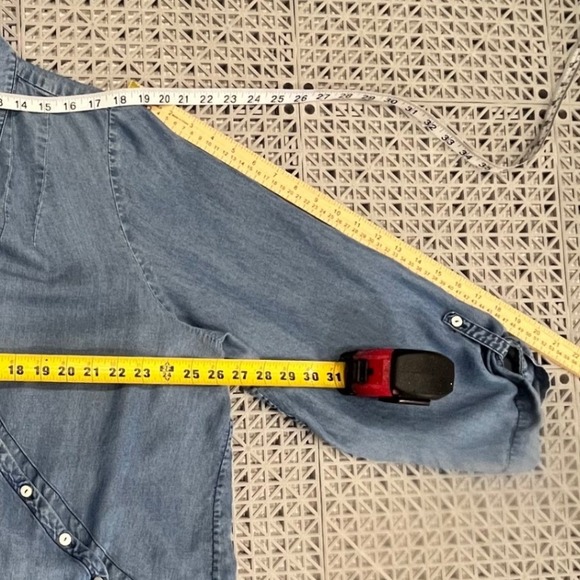 Soft Surroundings Tunic Top Women 3X Blue Asymmetrical Coastal Grandma Lagenlook - Picture 8 of 9